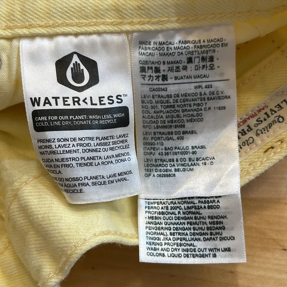 Levi’s 501 Yellow Denim Shorts